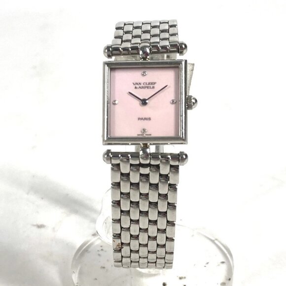 Van Cleef & Arpels 522642 Pink shell Classic Cale 4PDiamond Women\'s Wristwatch